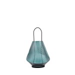 Lanterne design verre vert 30cm, chic et moderne | Hashtag Déco
