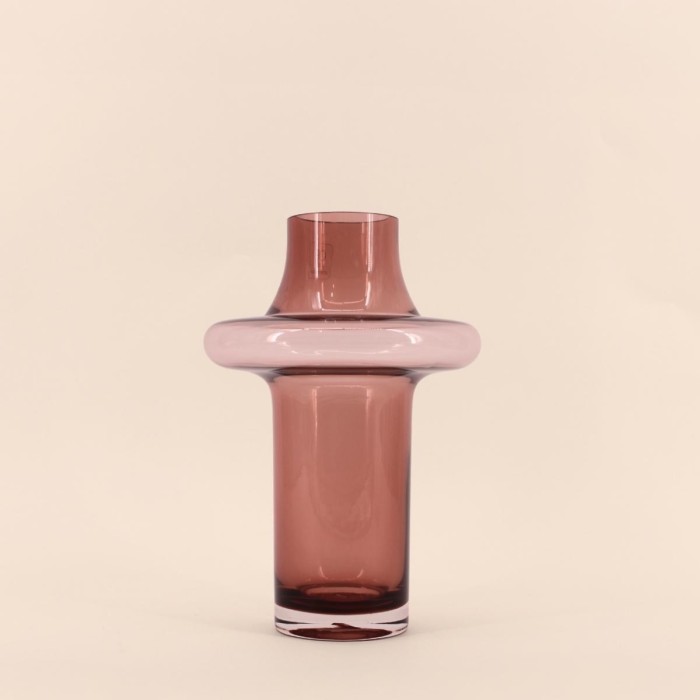 Vase en verre rose fait main 30cm | Hashtag Déco