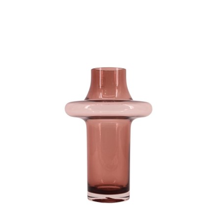 Vase en verre rose fait main 30cm | Hashtag Déco