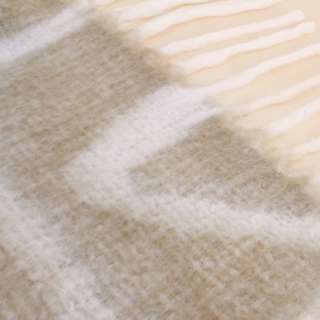 Plaid doux beige en coton 130x170cm | Hashtag Déco