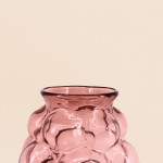 Vase bulles en verre rose fait main 21cm | Hashtag Déco