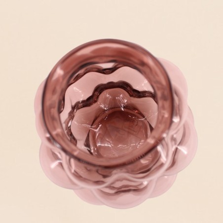 Vase bulles en verre rose fait main 21cm | Hashtag Déco