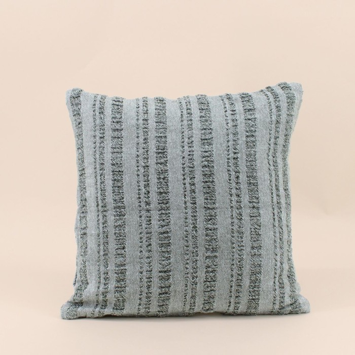 Coussin en coton rayé gris 40cm élégant | Hashtag Déco