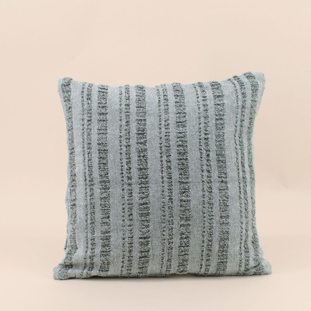Coussin en coton rayé gris 40cm élégant | Hashtag Déco