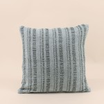 Coussin en coton rayé gris 40cm élégant | Hashtag Déco