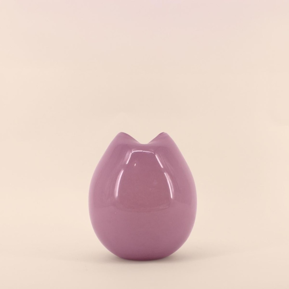 Vase ondulé verre opaque rose 22cm | Hashtag Déco