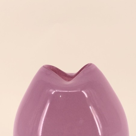 Vase ondulé verre opaque rose 22cm | Hashtag Déco