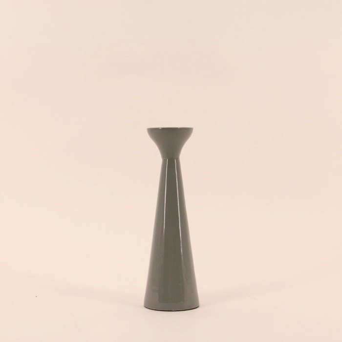 Bougeoir brillant vert 20cm en verre | Hashtag Déco