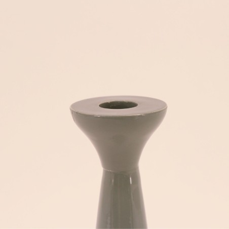 Bougeoir brillant vert 20cm en verre | Hashtag Déco