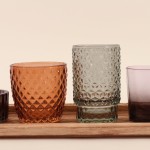 Photophores en verre vert sur bois - Coffret 7 | Hashtag Déco