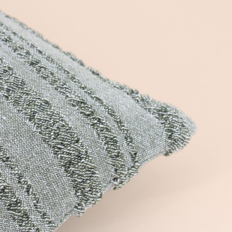 Coussin en coton rayé gris 40cm élégant | Hashtag Déco