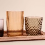 Photophores en verre vert sur bois - Coffret 7 | Hashtag Déco