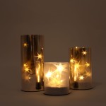 Coffret 3 lampes LED étoiles en verre gris | Hashtag Déco