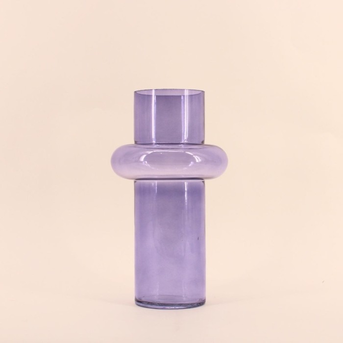 Vase anneau en verre bleu 31cm - Élégance garantie | Hashtag Déco