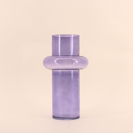 Vase anneau en verre bleu 31cm - Élégance garantie | Hashtag Déco