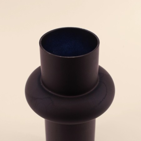 Vase anneau verre noir 31cm - Élégance moderne | Hashtag Déco