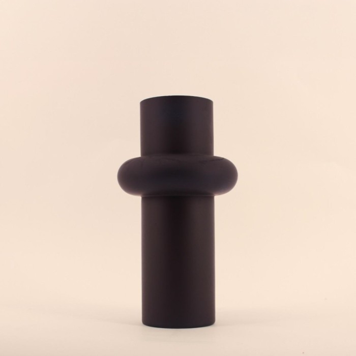 Vase anneau verre noir 31cm - Élégance moderne | Hashtag Déco