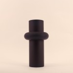 Vase anneau verre noir 31cm - Élégance moderne | Hashtag Déco