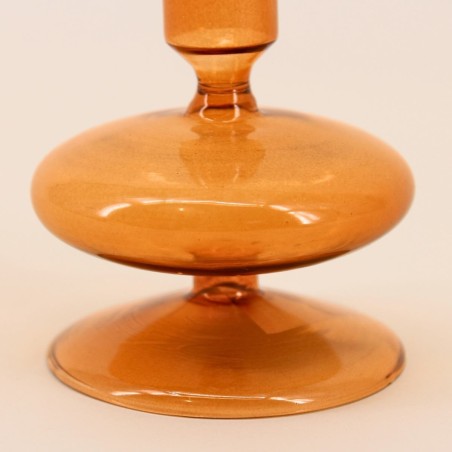 Bougeoir en verre ambre 12cm, élégant et chaleureux | Hashtag Déco