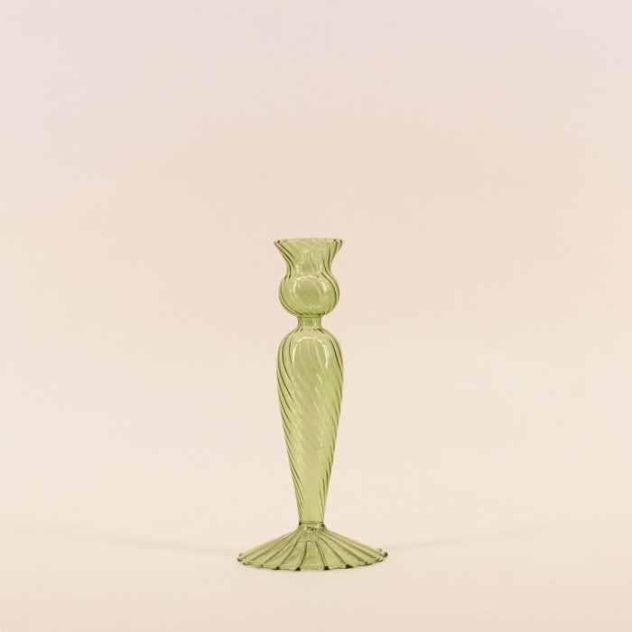 Bougeoir en verre 18cm, Élégant et Moderne | Hashtag Déco