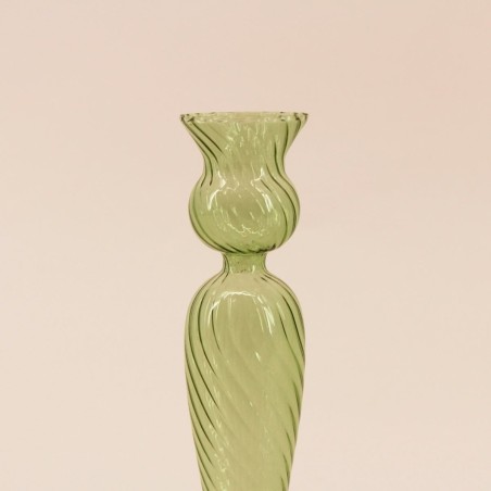 Bougeoir en verre 18cm, Élégant et Moderne | Hashtag Déco