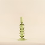 Bougeoir verre vert 19cm élégant et moderne | Hashtag Déco