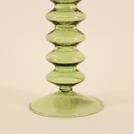 Bougeoir verre vert 19cm élégant et moderne | Hashtag Déco