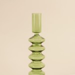Bougeoir verre vert 19cm élégant et moderne | Hashtag Déco