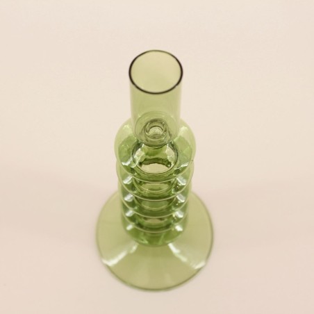 Bougeoir verre vert 19cm élégant et moderne | Hashtag Déco