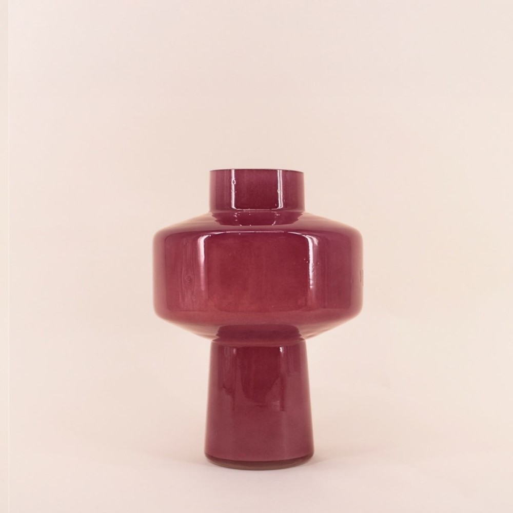 Vase géométrique en verre opaque 27cm | Hashtag Déco