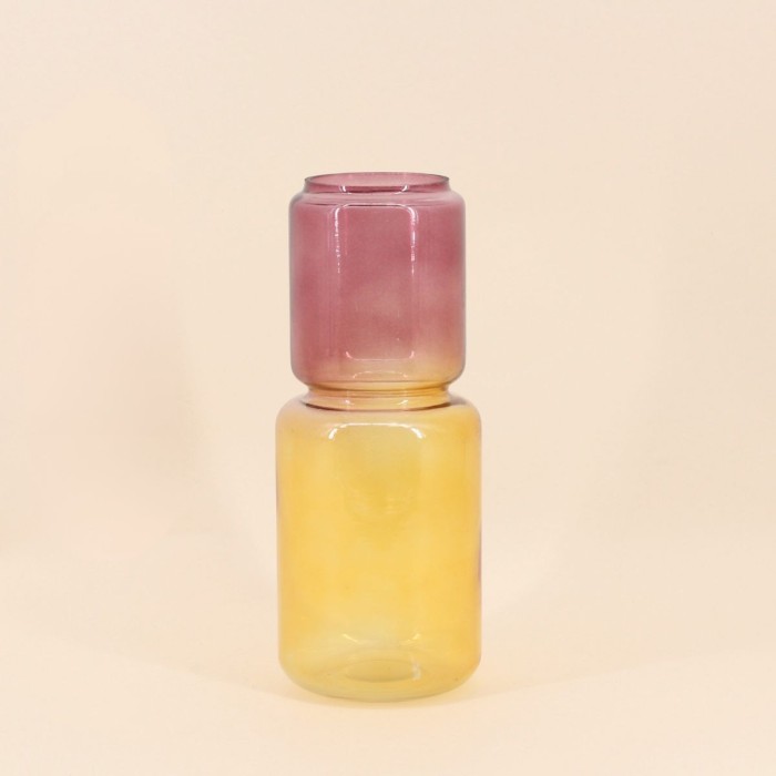 Vase coloré en céramique jaune et rose 20cm | Hashtag Déco