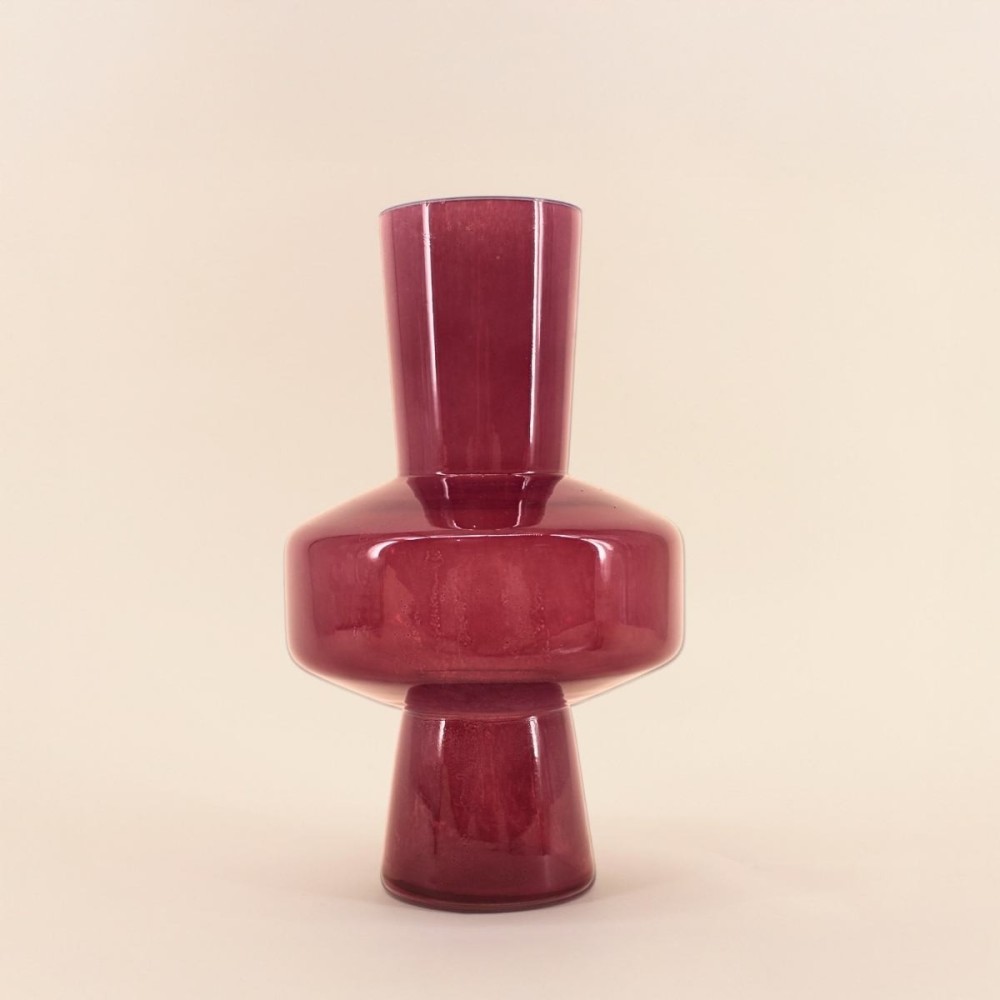 Vase géométrique prune en verre opaque | Hashtag Déco