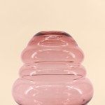 Vase anneaux verre rose fait main 21cm | Hashtag Déco