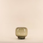 Photophore en verre vert fait main 16x17cm | Hashtag Déco