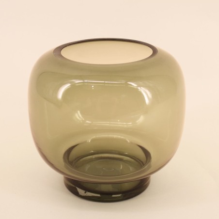 Photophore en verre vert fait main 16x17cm | Hashtag Déco