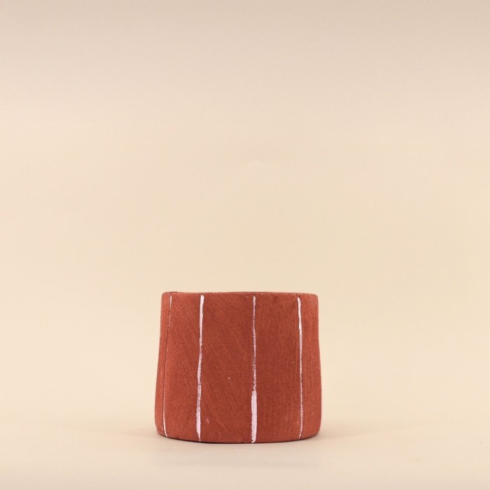 Cache-pot ciment terracotta 15cm | Hashtag Déco