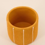 Cache-pot ciment jaune 15cm, design moderne | Hashtag Déco
