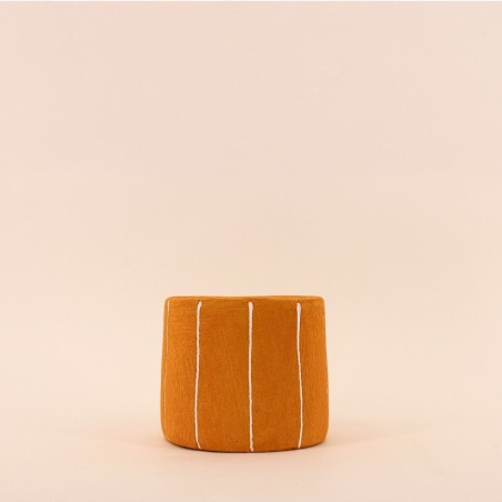 Cache-pot ciment jaune 15cm, design moderne | Hashtag Déco