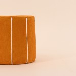 Cache-pot ciment jaune 15cm, design moderne | Hashtag Déco