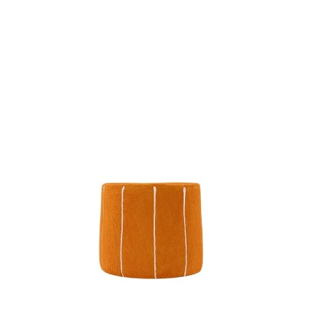 Cache-pot ciment jaune 15cm, design moderne | Hashtag Déco