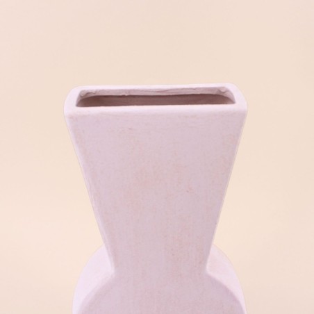 Vase géométrique en grès neutre 38cm | Hashtag Déco