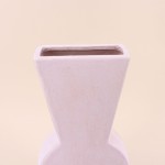 Vase géométrique en grès neutre 38cm | Hashtag Déco