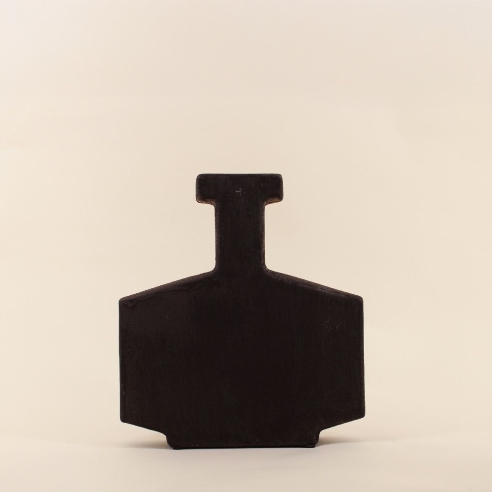 Vase design flacon grès neutre 30cm | Hashtag Déco