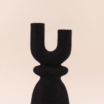 Bougeoir en y grès noir 29cm - Élégance moderne | Hashtag Déco