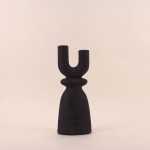 Bougeoir en y grès noir 29cm - Élégance moderne | Hashtag Déco