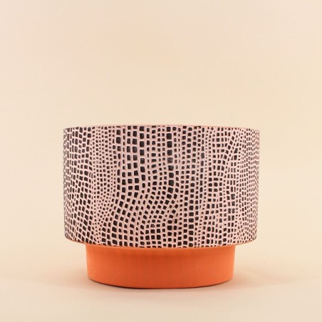 Cache-pot terre cuite relief 25cm terracotta | Hashtag Déco
