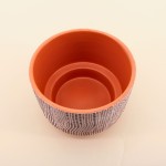 Cache-pot terre cuite relief 25cm terracotta | Hashtag Déco