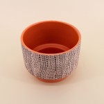 Cache-pot terre cuite relief 25cm terracotta | Hashtag Déco