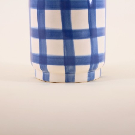 Cache pot céramique bleu/blanc 9cm | Hashtag Déco
