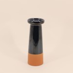 Set de 2 bougeoirs coniques noir et terracotta | Hashtag Déco